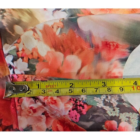 Athleta Womens‎ S Marlow Orange Pink Watercolor Floral Shorts Romper - Picture 14 of 16